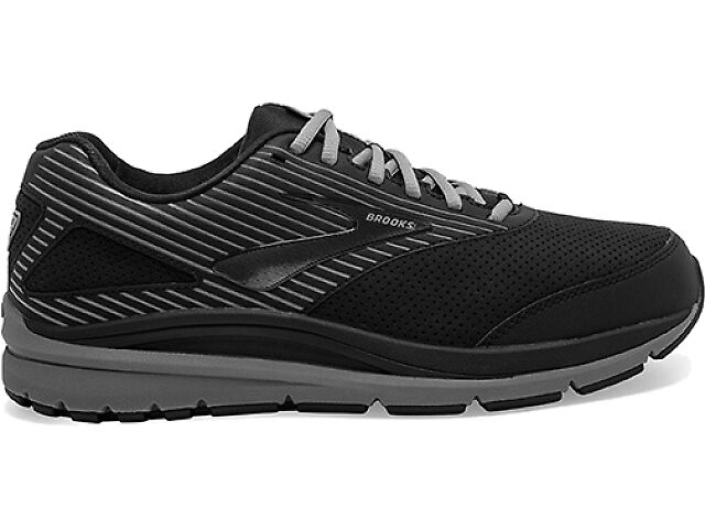 Brooks Walking Shoes Men 12 Black Gray Addiction Walker Suede Lace Up Brooks Walking Shoes Men 12 Black Gray Addiction Walker  main image 2