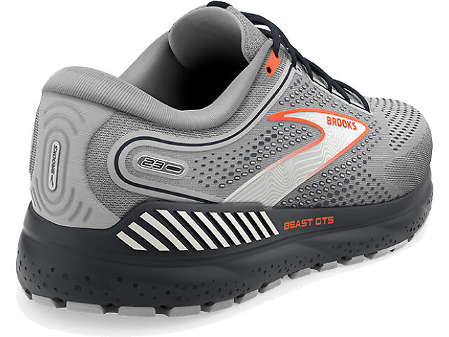 Brooks Beast GTS 23 1104011D030 Mens 9 D Sneaker Gray Scarlet Mesh Running Shoes Brooks Men main image 3