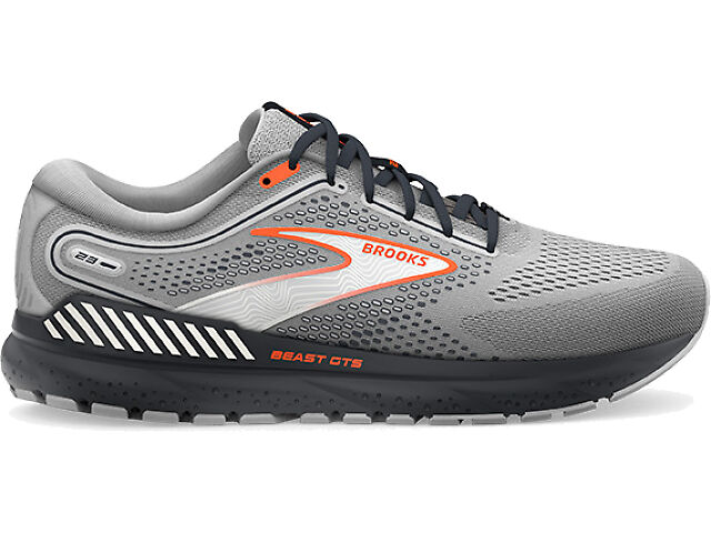 Brooks Beast GTS 23 Men 8 wide Chateau Grey White Sand Blue running gym work out Mens Brooks Running Beast GTS 23 in Chateau Grey/White Sand  main image 2